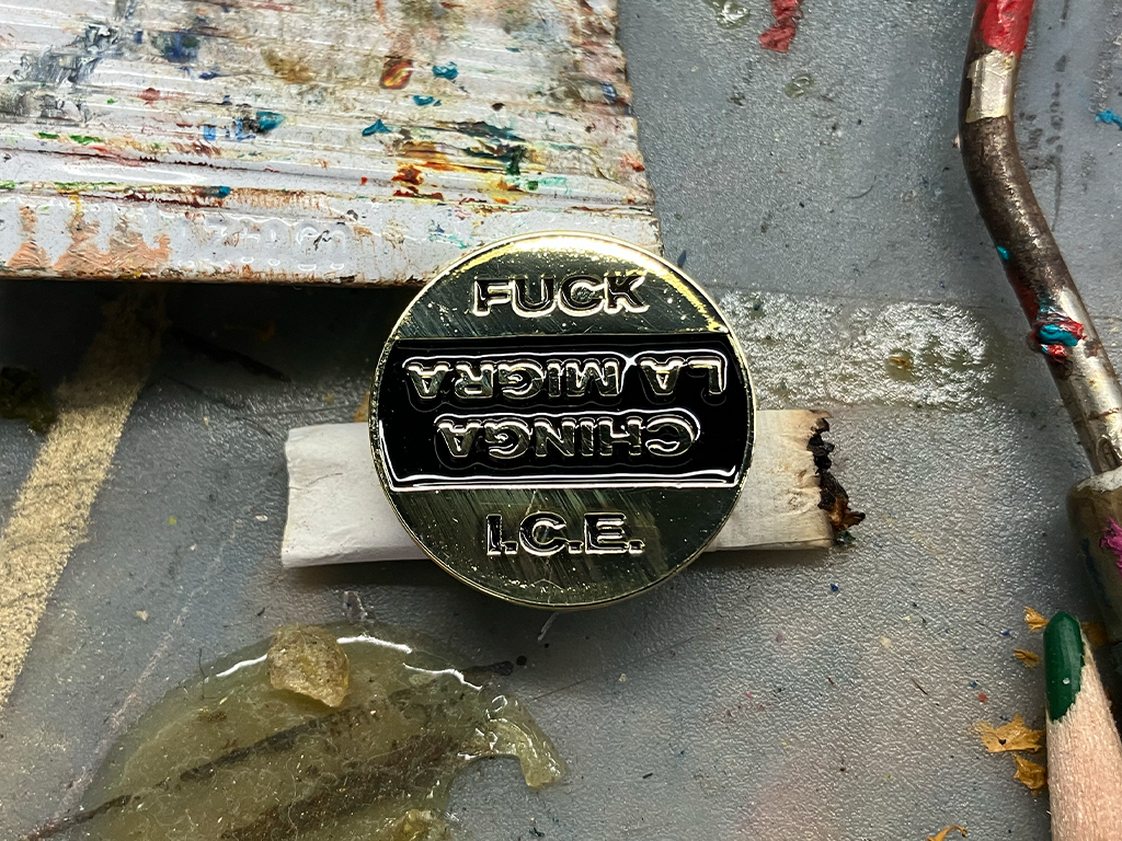 Fuck I.C.E. / Chinga La Migra Pin