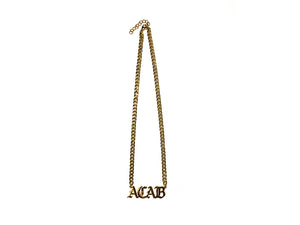 Image of gold ACAB necklace with 16" chain