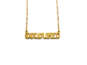 Gold "COLOURED" Nameplate Necklace